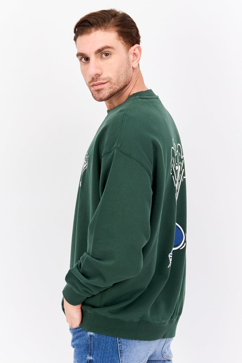 Wrangler Men Crew Neck Long Sleeve Graphic Print Sweatshirt, Green - Image 2