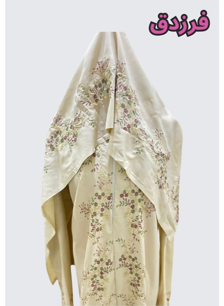 Farazdaq Women's prayer shawl, sugar color, wide and comfortable, excellent cool material - Image 2