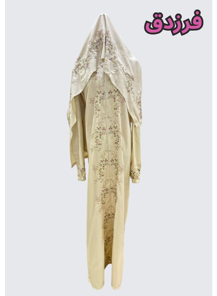 Farazdaq Women's prayer shawl, sugar color, wide and comfortable, excellent cool material - Image 1