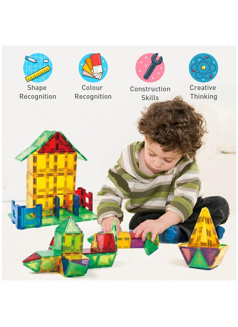 Magnetic Building Blocks, 78 Piece Set Magnetic Tiles, 3D Magnetic Educational Construction Magnetic Toys, Magnetic Blocks Building Toys for 3 4 5 6 Year Old Boys Girls Birthday Gifts  - Image 3