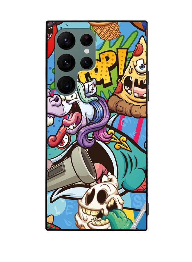 VR CREATIVE Protective Case Cover For Samsung Galaxy S22 Ultra 5G Cartoon Design Multicolour - Image 1