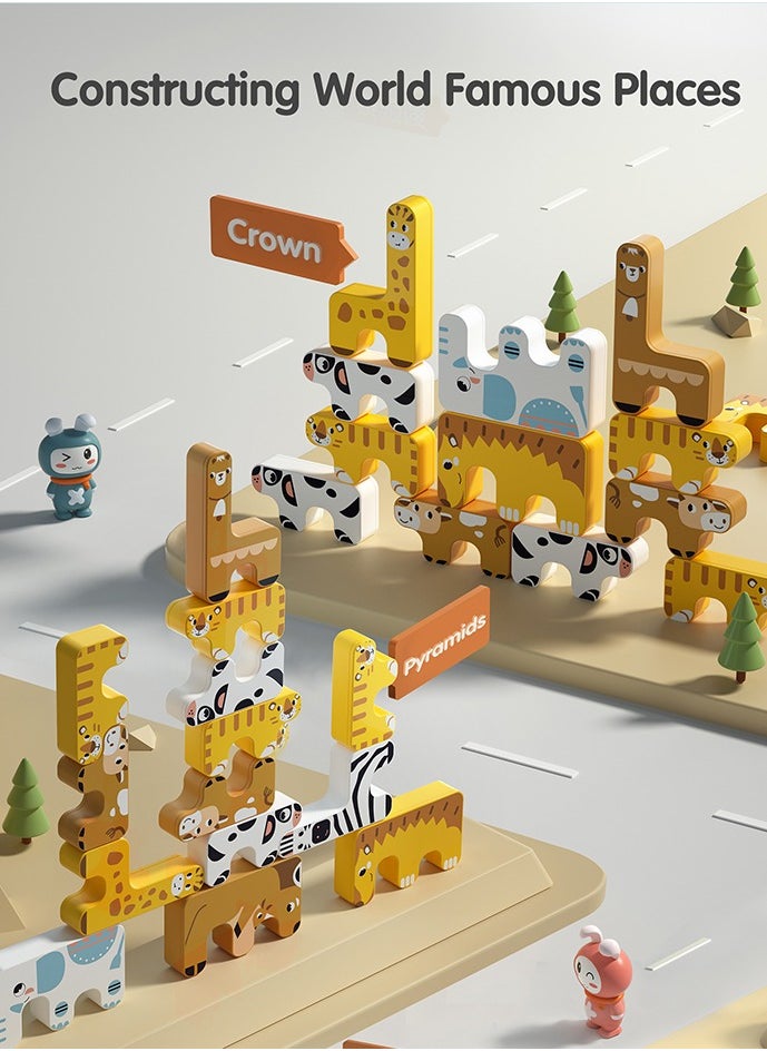 TUMAMA KIDS Animals Stacking Game (brown/yellow/white) 15 pieces  - Image 4