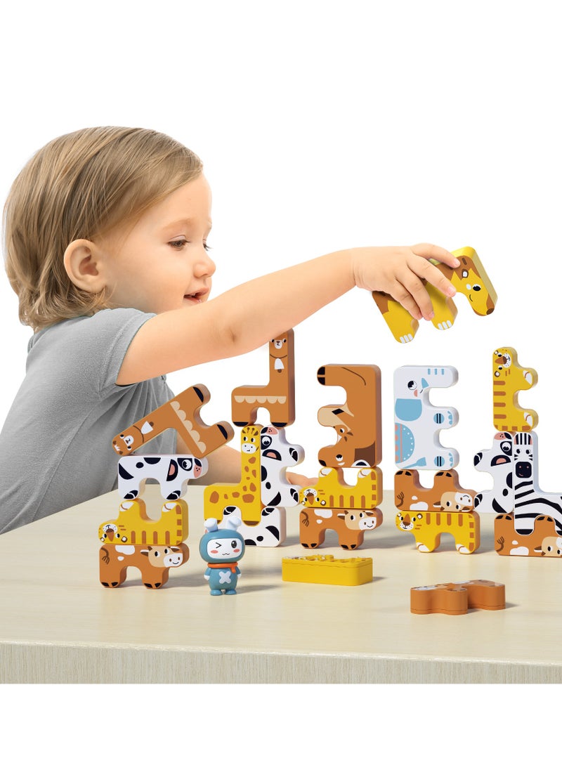 TUMAMA KIDS Animals Stacking Game (brown/yellow/white) 15 pieces  - Image 2