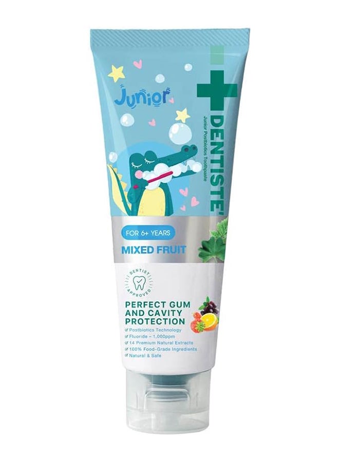 DENTISTE Junior Postbiotics Toothpaste 60G. Mixed Fruit Flavour - For Kids Of Age 6+. - Image 1