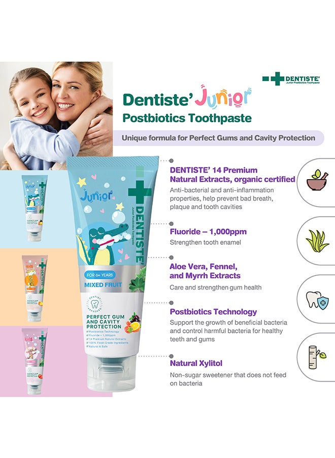 DENTISTE Junior Postbiotics Toothpaste 60G. Mixed Fruit Flavour - For Kids Of Age 6+. - Image 5
