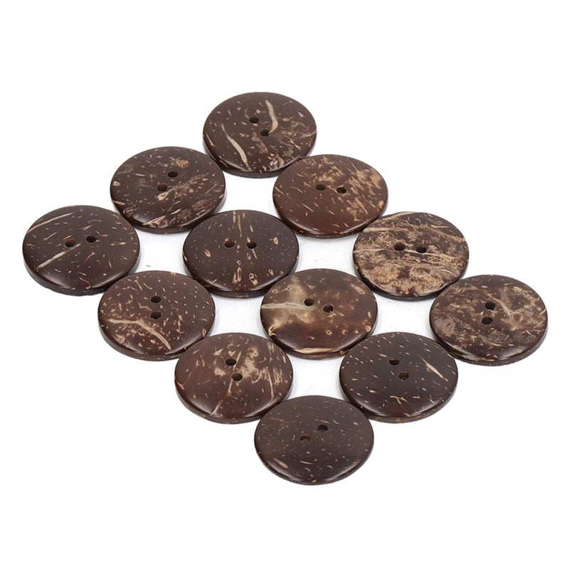 50pcs Wooden Buttons Round Coconut Texture Double Hole Composite Wood 25mm DIY Sewing Buttons for Art Project - Image 3