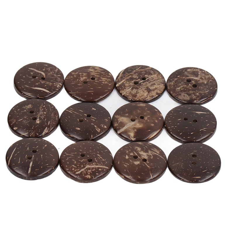 50pcs Wooden Buttons Round Coconut Texture Double Hole Composite Wood 25mm DIY Sewing Buttons for Art Project - Image 5