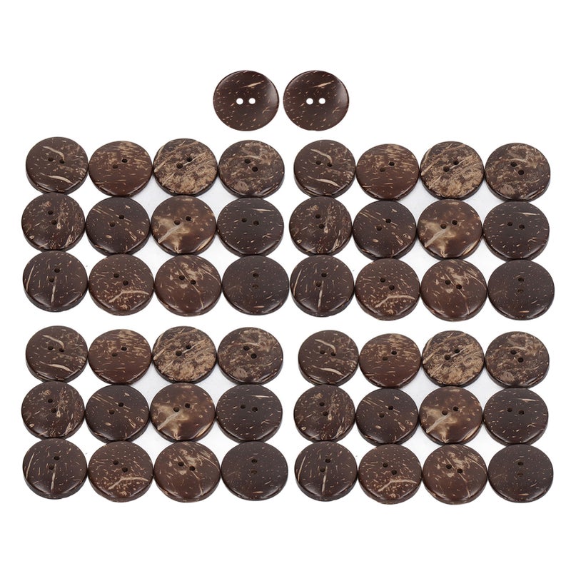 50pcs Wooden Buttons Round Coconut Texture Double Hole Composite Wood 25mm DIY Sewing Buttons for Art Project - Image 1