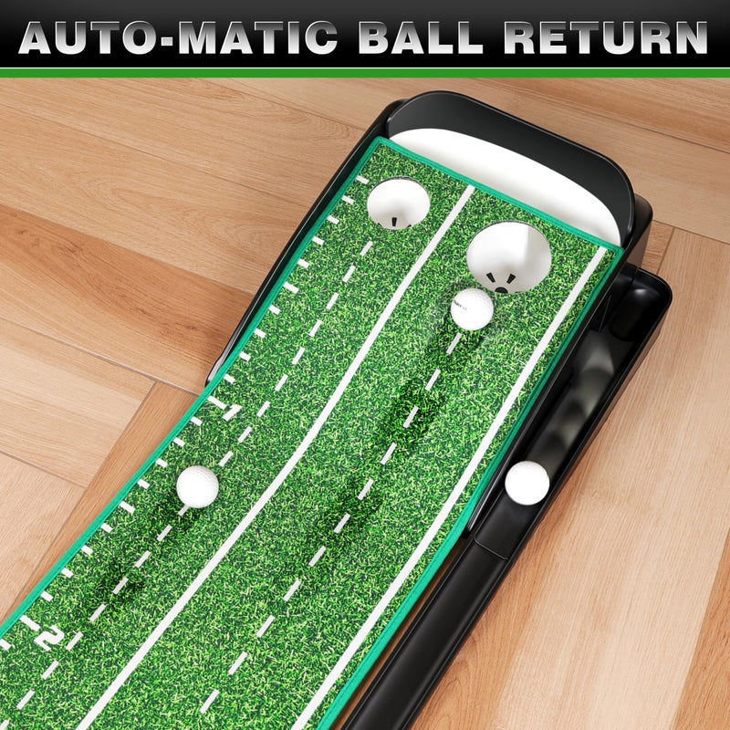 CHAMPKEY Premium Golf Putting Green Indoor with 3 Golf Putting Gates - Improves Putting Accuracy and Skill Levels Golf Putting Mat - Ideal for Indoor and Outdoor Training(Dual Hole - Plastic) - Image 4