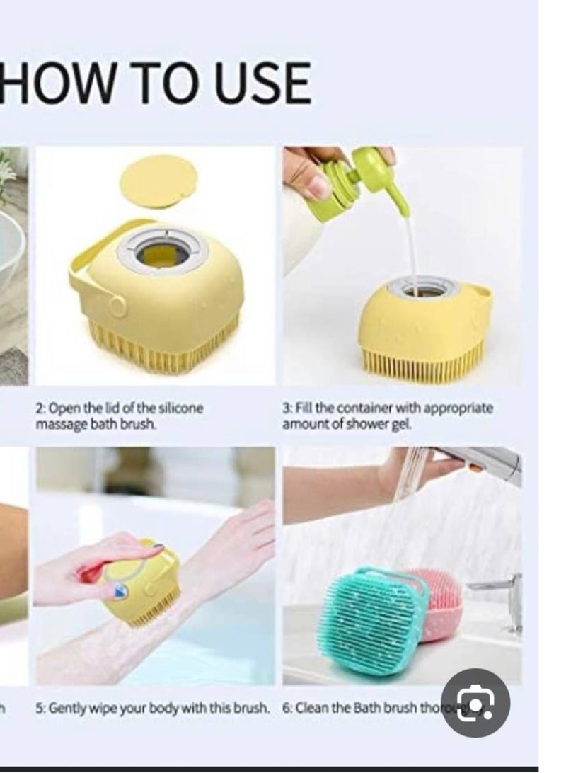 Silicone Massage Bath Brush with Multi Colored Soap Tank - Image 2