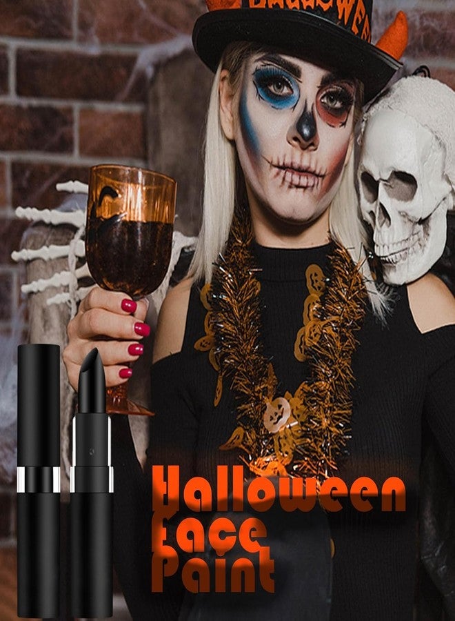BEUKING 3Pcs Matte Velvety Lipstick Set, Face Painting Stick, Lightweight Matte High Pigment Smooth Non-Smudge Lip Gloss for Daily Halloween Festival Lip Face Make Up (01# 3Pcs Black) - Image 3