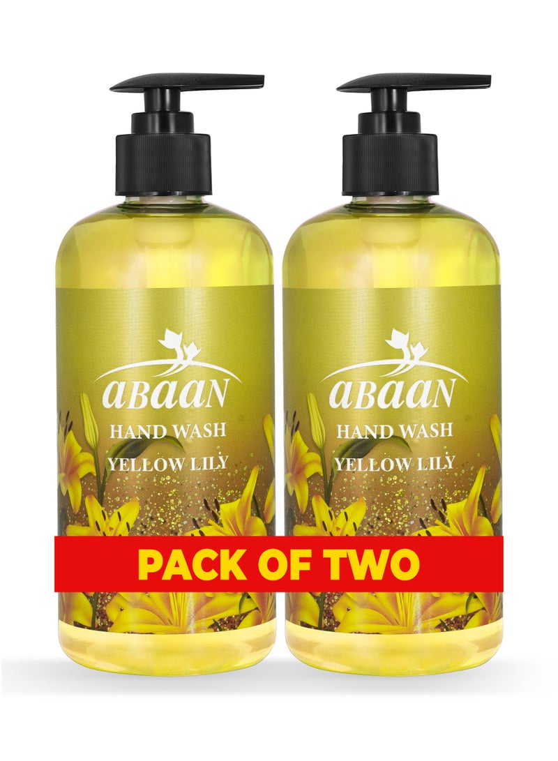 ABAAN - Hand Wash Yellow Lily, 500ml (Pack of 2) | Radiant Floral Hand Wash | Liquid Hand Wash | Made in UAE - Image 1