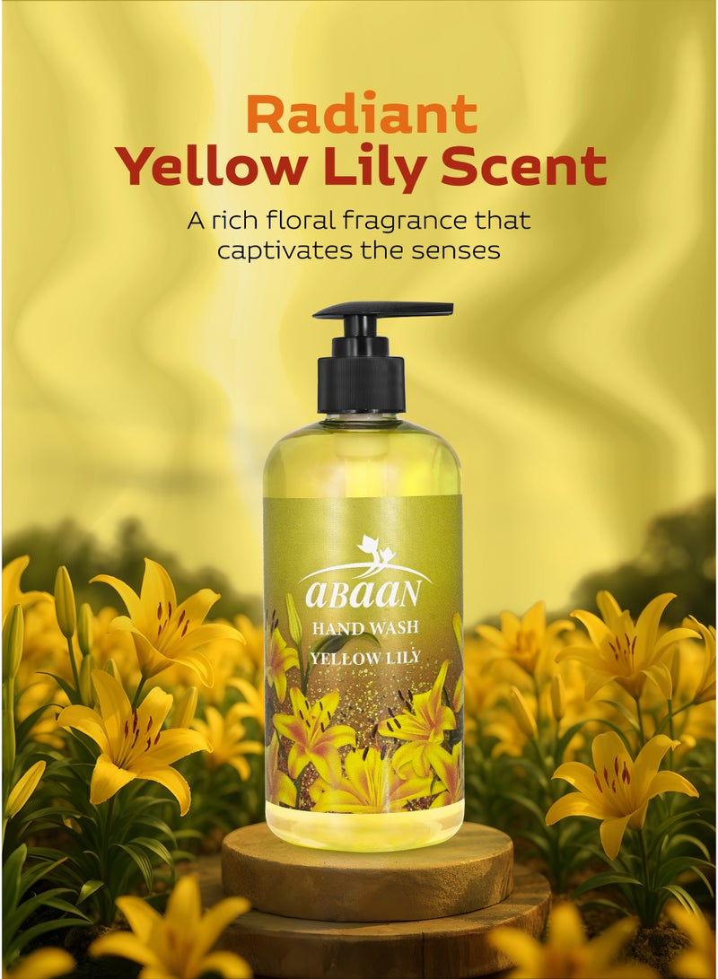 ABAAN - Hand Wash Yellow Lily, 500ml (Pack of 2) | Radiant Floral Hand Wash | Liquid Hand Wash | Made in UAE - Image 5