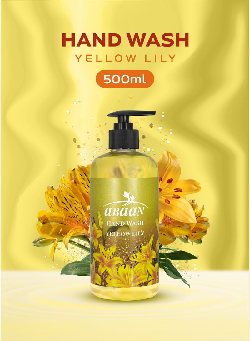 ABAAN - Hand Wash Yellow Lily, 500ml (Pack of 2) | Radiant Floral Hand Wash | Liquid Hand Wash | Made in UAE - Image 3
