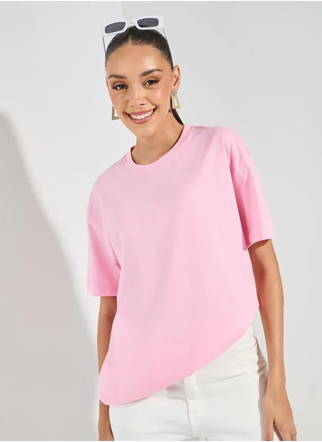 Styli Oversized Plain Dropped Shoulder T-Shirt