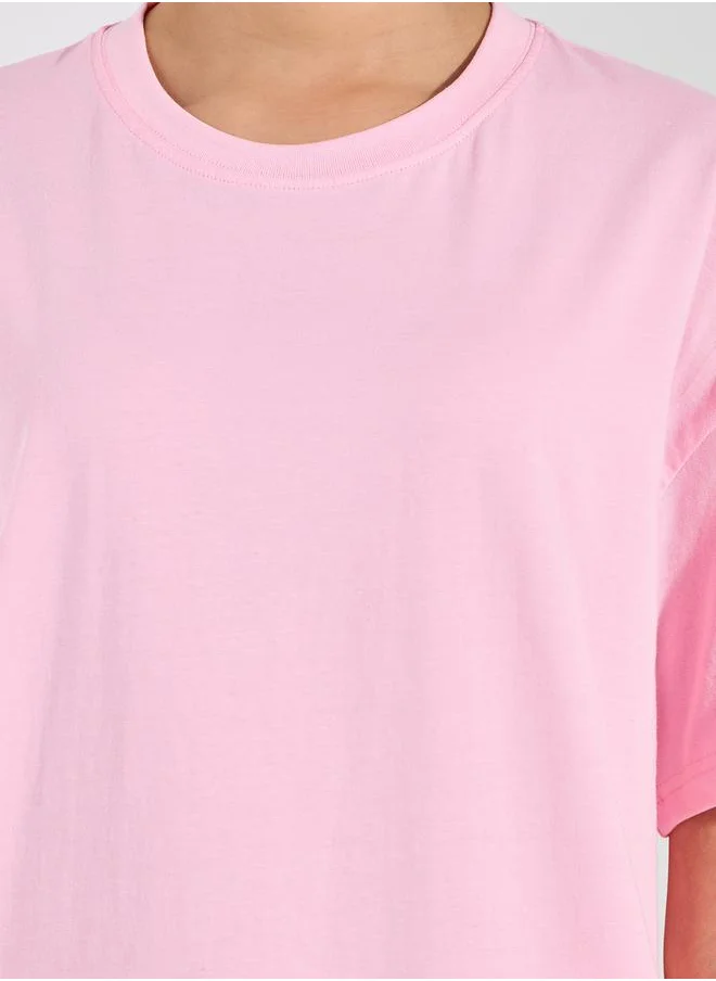 Styli Oversized Plain Dropped Shoulder T-Shirt