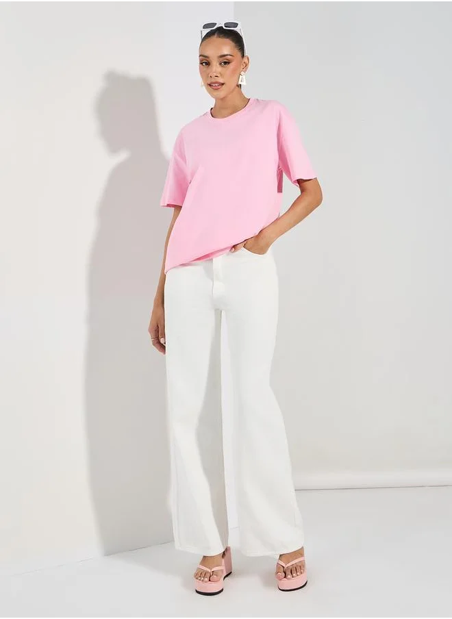 Styli Oversized Plain Dropped Shoulder T-Shirt