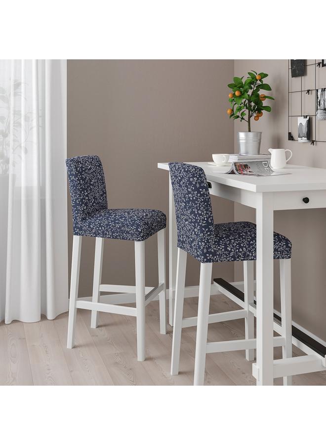 Zaboon Bar stool with backrest, white/Ryrane dark blue, 75 cm - Image 3