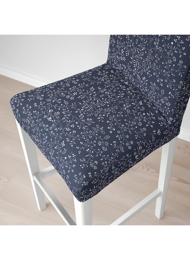 Zaboon Bar stool with backrest, white/Ryrane dark blue, 75 cm - Image 5