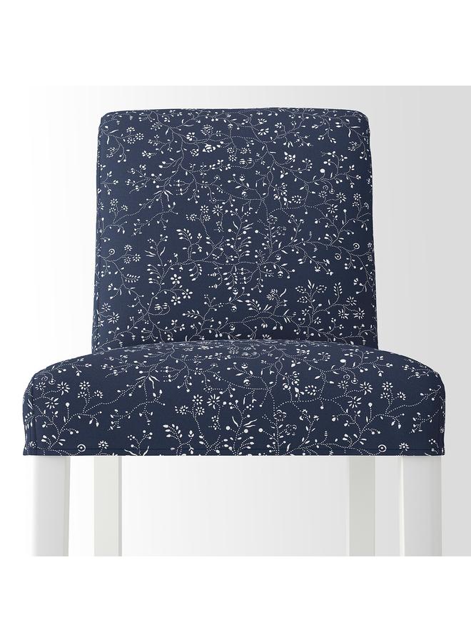 Zaboon Bar stool with backrest, white/Ryrane dark blue, 75 cm - Image 4