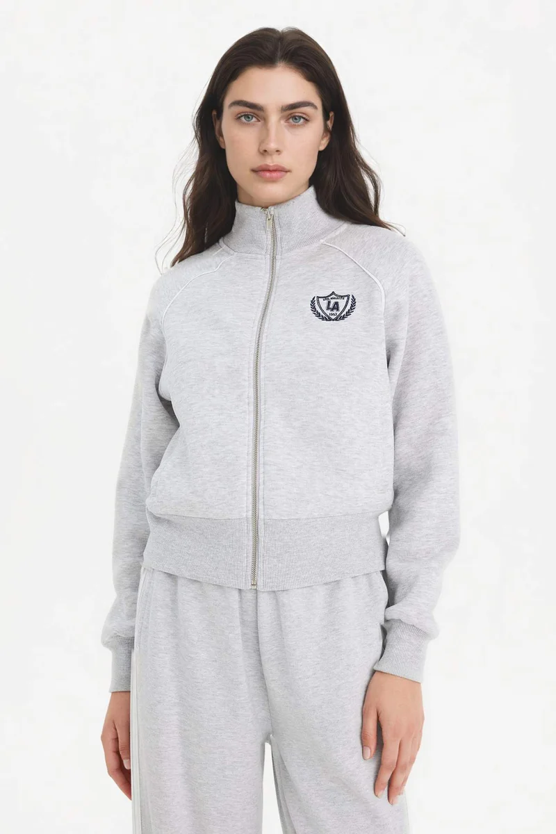 DeFacto Loose Fit Printed Zip-Up Sweatshirt