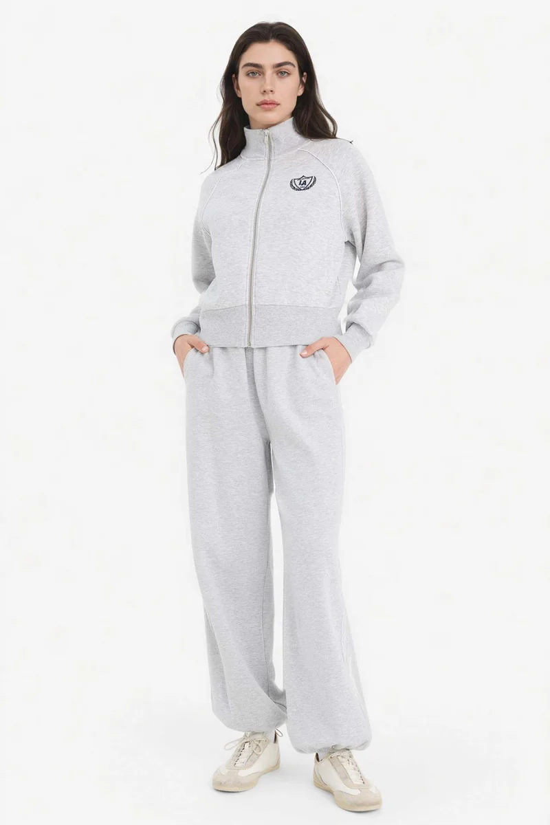 DeFacto Loose Fit Printed Zip-Up Sweatshirt