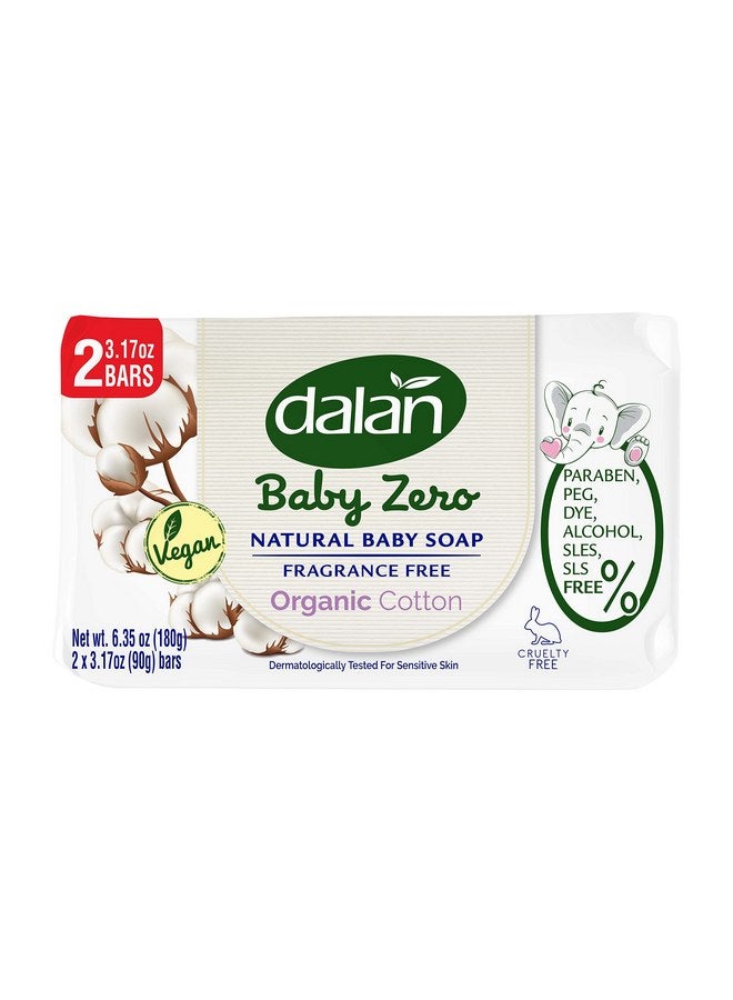 Dalan Baby Zero Natural Baby Soap Bar 3.17oz (2 Pack) - Paraben, PEG, DYE, Alcohol, SLES, SLS FREE (Organic Cotton, 2 Pack) - Image 1