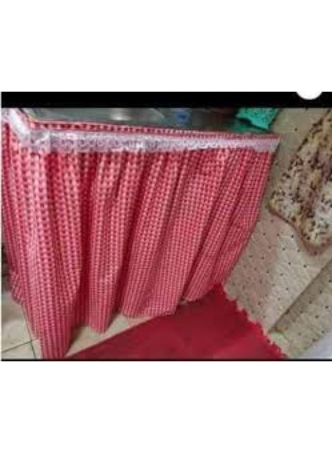Short Kitchen Curtain Plaid Pattern | Under Sink Curtain Rustic Style | Small Decorative Kitchen Curtain - Image 1
