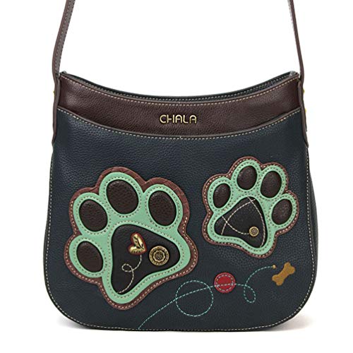 Chala Handbags Paw Print Crescent Crossbody Handbag Purse, Dog Mom - Image 2