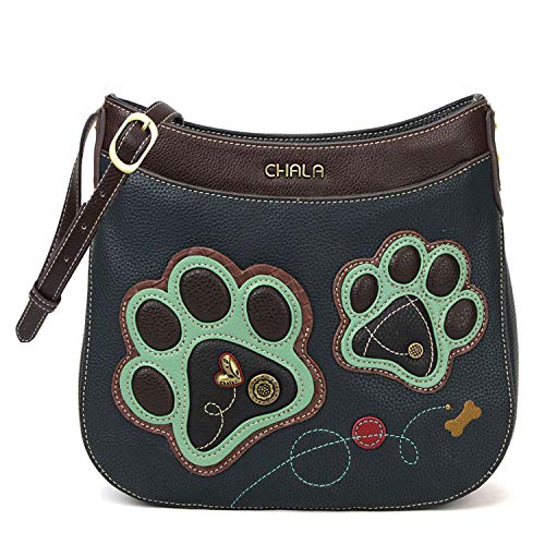 Chala Handbags Paw Print Crescent Crossbody Handbag Purse, Dog Mom - Image 5