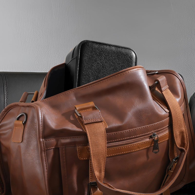 ProCase Travel Watch Case, 2 Slots PU Leather Mens Jewelry Box, Portable Watches Cufflinks Accessories Storage Case, Zippered Carrying Organizer Bag for Man, Valentine's Day Gift -Black - Image 3