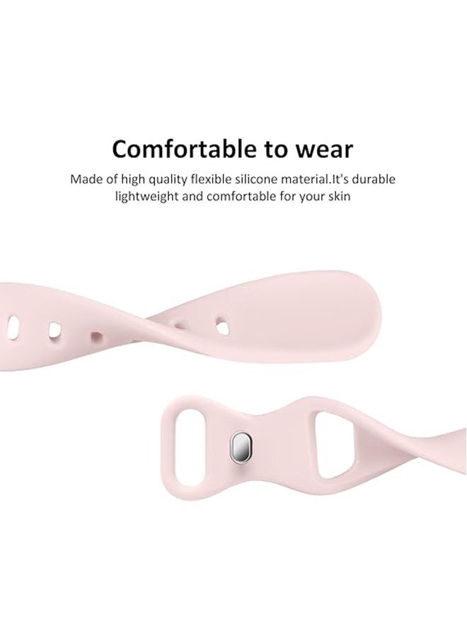 Ocean - Sport Watch Bands Compatible with Apple Watch Band 42mm/44mm/45mm/49mm for Waterproof Soft Silicone Replacement Strap Accessories for iWatch Series Ultra2/Ultra/9/8/7/6/5/4/3/2/1/SE, Grey Pink - Image 1
