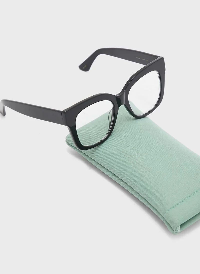 MANGO Blaca Rectangular Shaped Sunglasses