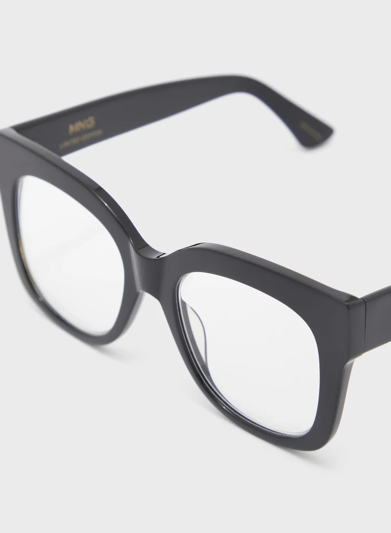 MANGO Blaca Rectangular Shaped Sunglasses
