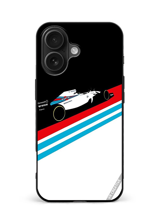 Protective Case Cover For Apple iPhone 16 Plus Martini Formula 1 Design Multicolour