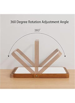 Beauenty Wood Table Vanity Makeup Mirror, 360 Degree Swivel Mirror Single-Sided Makeup Table Mirror, Portable Table Tabletop Mirror, High-Definition Mirrors for Bedroom Living Room and Makeup Desk  - Image 4