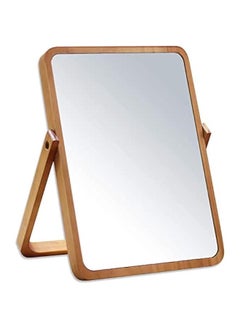Beauenty Wood Table Vanity Makeup Mirror, 360 Degree Swivel Mirror Single-Sided Makeup Table Mirror, Portable Table Tabletop Mirror, High-Definition Mirrors for Bedroom Living Room and Makeup Desk  - Image 1
