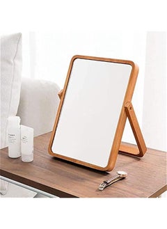Beauenty Wood Table Vanity Makeup Mirror, 360 Degree Swivel Mirror Single-Sided Makeup Table Mirror, Portable Table Tabletop Mirror, High-Definition Mirrors for Bedroom Living Room and Makeup Desk  - Image 5