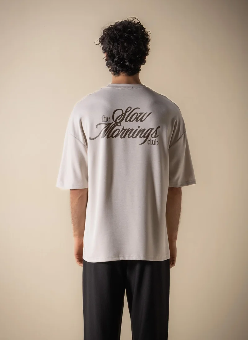 Shapes BEIGE AIRSOFT SLOGAN PRINTED T-SHIRT for Men | Best Price UAE