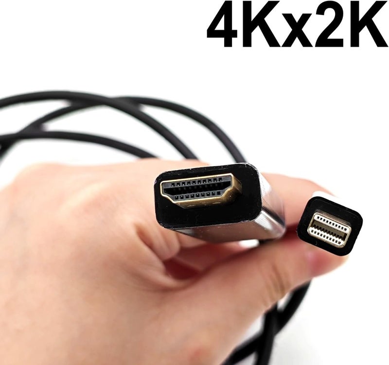 كابل JZK 1.8M من Mini DisplayPort إلى HDMI، مطلي بالذهب، أحادي الاتجاه، كابل محول من Mini DisplayPort (DP) إلى HDMI لـ Thunderbolt 1/2، لـ MacBook Air، لـ Surface Pro، لـ Lenovo - Image 3