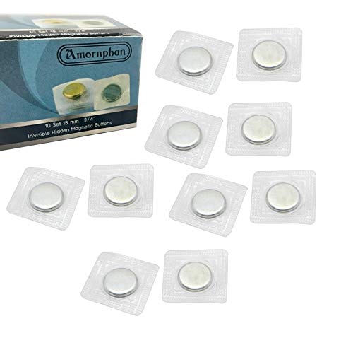 AMORNPHAN 10 Set 18mm.3/4" Invisible Hidden Magnetic Buttons Snap Magnet Fastener Handbag Cloth Clasp Purse Closure DIY Sewing Tools - Image 1