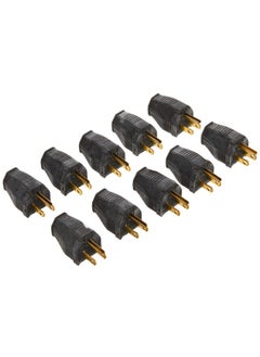 Leviton Leviton 3W101-E 2-Pole 3-Wire Grounding Plug, 10 Pack, Blackblack  - Image 1