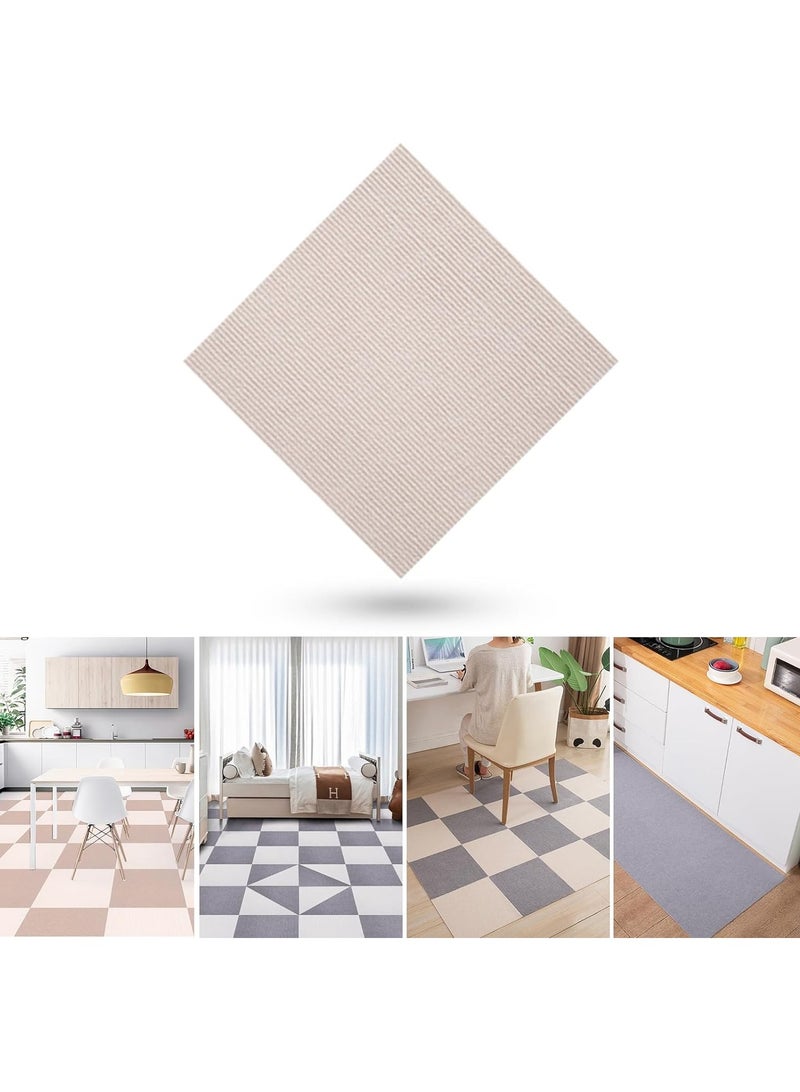 Area Rug for Baby's Room 10 PCS 30x30 Cm Spliceable Floor Mats Machine Washable Color Blocking DIY Blanket for Living Room Bedroom Bathroom Kitchen Floor Anti-Slip Mat (Beige) - Image 1