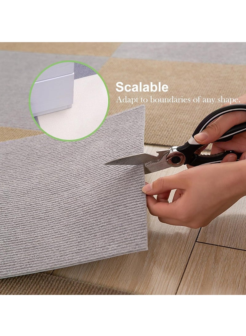 Area Rug for Baby's Room 10 PCS 30x30 Cm Spliceable Floor Mats Machine Washable Color Blocking DIY Blanket for Living Room Bedroom Bathroom Kitchen Floor Anti-Slip Mat (Beige) - Image 4