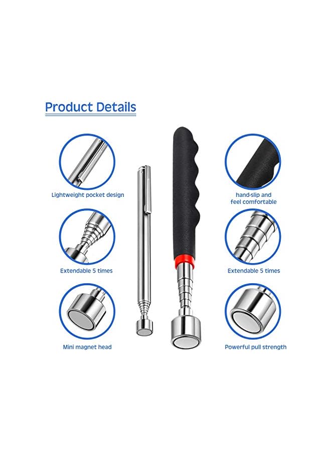Delfino Telescoping Magnetic Pickup Tools, Include 20 lb Magnetic Tool and 3 lb Telescoping Magnet Stick Gadget for Hard to Reach Places, Suitable for Birthday, Father’s Day Gift(2 Pieces)  - Image 4