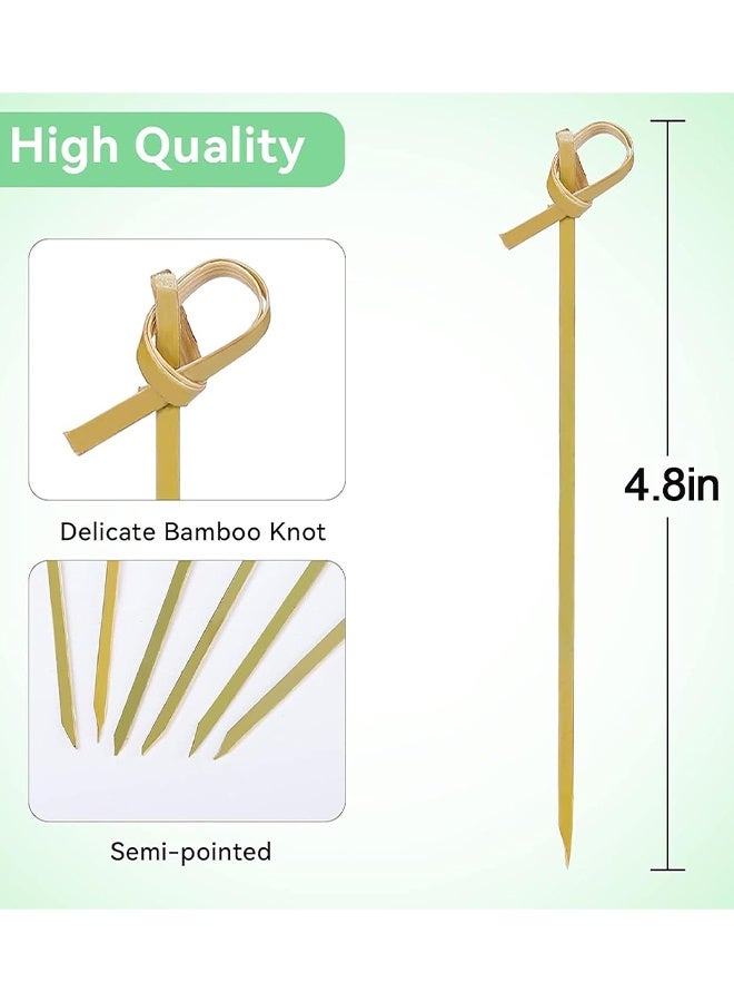 200 PCS Cocktail Picks, 4.7 Inch Toothpicks for Appetizers, Natural Bamboo Knot Skewers, Mini Food Sticks, Fancy Tooth Picks for Drinks,Fruit,Charcuterie,Cocktail Garnish Accessories, Party Supplies - Image 5