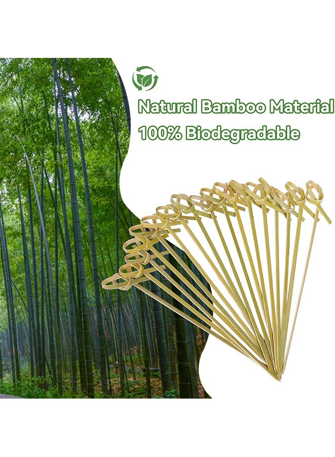 200 PCS Cocktail Picks, 4.7 Inch Toothpicks for Appetizers, Natural Bamboo Knot Skewers, Mini Food Sticks, Fancy Tooth Picks for Drinks,Fruit,Charcuterie,Cocktail Garnish Accessories, Party Supplies - Image 3