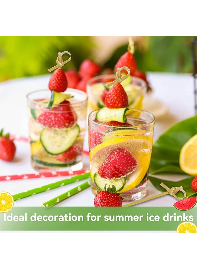 200 PCS Cocktail Picks, 4.7 Inch Toothpicks for Appetizers, Natural Bamboo Knot Skewers, Mini Food Sticks, Fancy Tooth Picks for Drinks,Fruit,Charcuterie,Cocktail Garnish Accessories, Party Supplies - Image 2