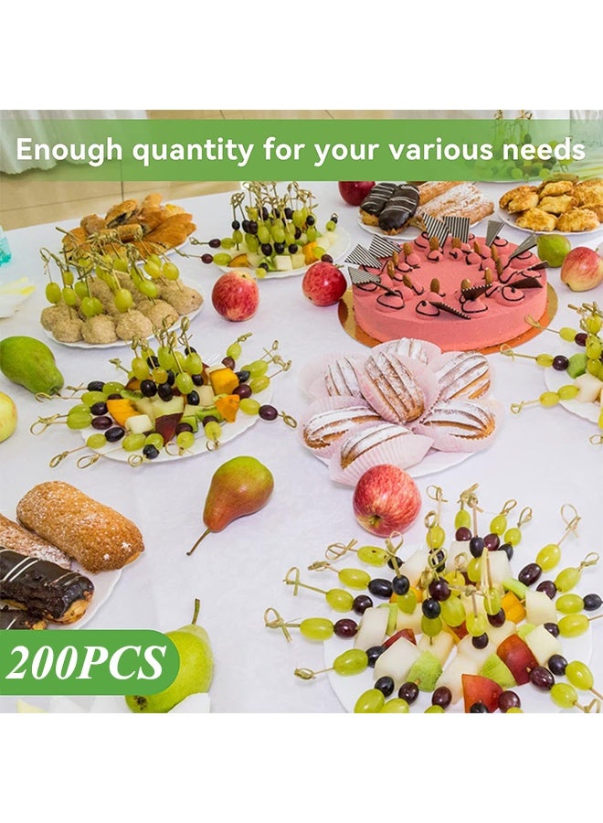 200 PCS Cocktail Picks, 4.7 Inch Toothpicks for Appetizers, Natural Bamboo Knot Skewers, Mini Food Sticks, Fancy Tooth Picks for Drinks,Fruit,Charcuterie,Cocktail Garnish Accessories, Party Supplies - Image 4