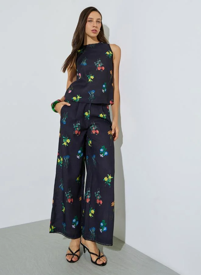 Styli Floral Printed Top And Pant Set